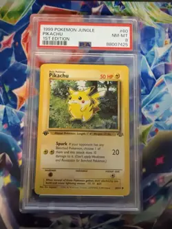 Pokemon Pikachu Jungle Set 1st Edition 1999 Non Holo 60/64 PSA 8 NM-MT - Image 1