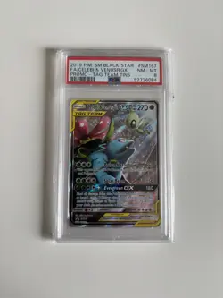 Pokemon TCG Celebi & Venusaur GX SM167 Sun Moon Tag Team Alt Art Promo PSA 8 NM - Image 1