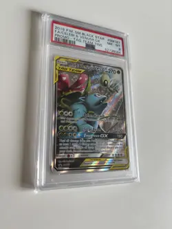 Pokemon TCG Celebi & Venusaur GX SM167 Sun Moon Tag Team Alt Art Promo PSA 8 NM - Image 3