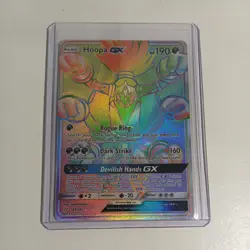 Pokemon TCG Sun and Moon Hoopa GX 187/181 RAINBOW Secret Rare NM fast shipping - Image 1