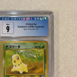 1999 Pokemon Japanese Neo Premium File: Chikorita CGC 9 FREE SHIPPING 152 - Image 3