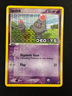 Spoink 76/107 - Pokemon EX Deoxys - Reverse Holo Stamped - LP - Image 3