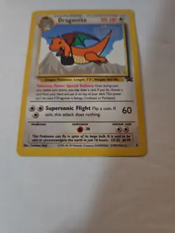 Vintage 1999 Pokemon TCG Dragonite WB Kids Movie Black Star Promo #5 WOTC Stamp - Image 3