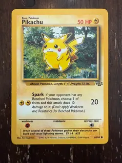 1999 Pokemon Pikachu 60/64 Jungle Regular LP - Image 1