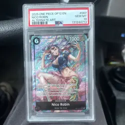 2025 ONE PIECE OP12-LEGACY OF THE MASTER ALTERNATE ART #087 NICO ROBIN PSA 10 - Image 1