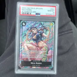 2025 ONE PIECE OP12-LEGACY OF THE MASTER ALTERNATE ART #087 NICO ROBIN PSA 10 - Image 3