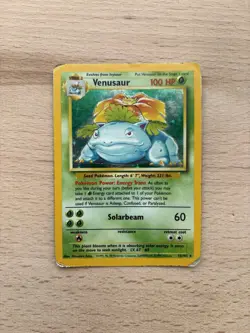 Venusaur 15/102 Pokemon Card Base Set Holo Rare Shiny - Image 1