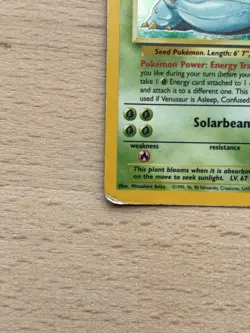 Venusaur 15/102 Pokemon Card Base Set Holo Rare Shiny - Image 4