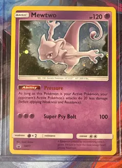 Pokemon Mewtwo TCG SM77 Cosmic Holo Black Star Promo Card NM - Image 1