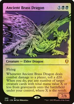 Ancient Brass Dragon *Foil Showcase* - CLB-BF - NM - Magic The Gathering - MTG - Image 1