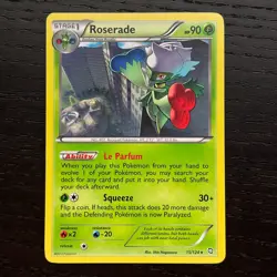 Roserade 15/124 Pokemon TCG Dragons Exalted Regular Rare Card LP - Image 1