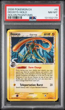 2006 POKEMON EX HOLON PHANTOMS #6 DEOXYS-HOLO PSA 8 - Image 1