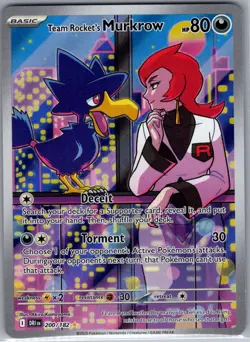 Team Rocket's Murkrow 200/182 SV10: Destined Rivals - Pokemon Card - NM - Image 1