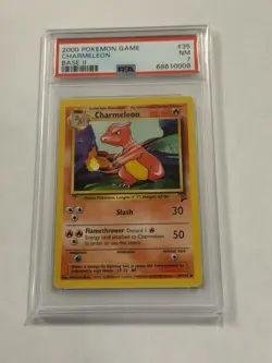 2000 POKEMON BASE SET II 2 #35 CHARMELEON PSA 7 Vintage Graded Card - Image 1