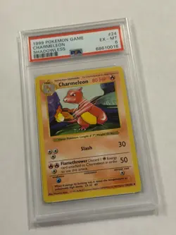 1999 Pokemon Game Base Set CHARMELEON Shadowless Card #24 PSA 6 EX-MT Rare! - Image 1
