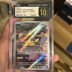 CGC 10 PRISTINE Pikachu 173/165 Art Rare 151 Holo Japanese 2023 Pokemon Card - Image 1