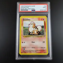 PSA 9 Growlithe 28/102 Base Set 4th print 1999-2000 Graded Pokemon Card - Image 1