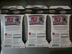 3 Pokemon Sword & Shield Chilling Reign Sleeved Booster Packs - Factory Sealed - Image 2