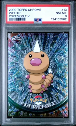 2000 TOPPS CHROME POKEMON T.V. #13 WEEDLE PSA 8 - Image 1