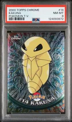 2000 TOPPS CHROME POKEMON T.V. #14 KAKUNA PSA 8 - Image 1