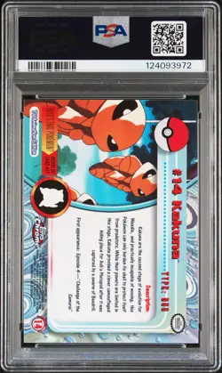 2000 TOPPS CHROME POKEMON T.V. #14 KAKUNA PSA 8 - Image 2