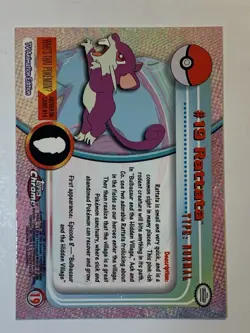 2000 Topps Chrome Pokemon Series 1 #19 Rattata (B) FREE COMBINED SHIPPING - Image 2
