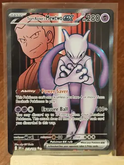 Pokemon Team Rocket's Mewtwo ex - 213/182 Full Art Destined Rivals NM Near Mint - Image 1