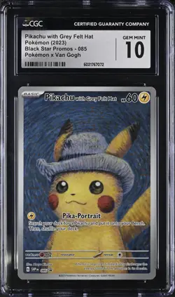 POKEMON CGC 10 2023 Pikachu with Grey Felt Hat SVP 085 Promo Van Gogh CGC 10 - Image 1