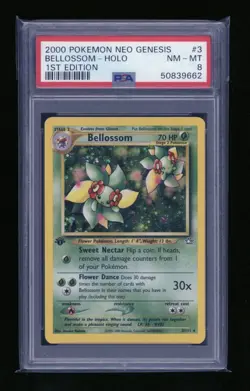 POKEMON 1st Edition Neo Genesis BELLOSSOM 3/111 Holo Rare PSA 8 NM-MT Vintage - Image 1