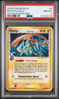 2006 POKEMON EX HOLON PHANTOMS #6 DEOXYS-HOLO PSA 8 - Image 1