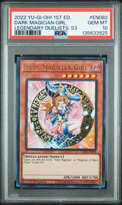 2022 YU-GI-OH! LEGEND DUELISTS: SEASON 3 1ST ED #EN082 DARK MAGICIAN GIRL PSA 10 - Image 1