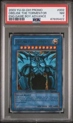 YUGIOH Game Boy Advance OBELISK THE TORMENTOR GBI-002 Ultra Rare PROMO PSA 7 NM - Image 1