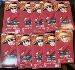 One Piece OP-13 Carrying on His Will Sleeved Booster Packs Lot of 10 Blisters - Image 1