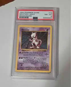 Pokemon Mewtwo 1999 Shadowless #10 Base Set Holo Rare NM-MT PSA 8 - Image 1