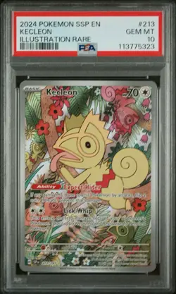 2024 POKEMON SSP EN-SURGING SPARKS ILLUSTRATION RARE #213 KECLEON PSA 10 - Image 1