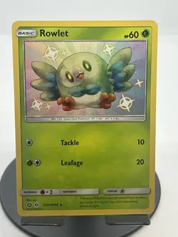 Pokemon TCG Rowlet SV2/SV94 Hidden Fates: Shiny Vault Holo Rare NM - Image 1