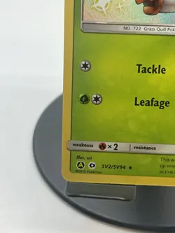 Pokemon TCG Rowlet SV2/SV94 Hidden Fates: Shiny Vault Holo Rare NM - Image 5