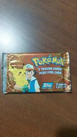 Pokemon 1 x Factory Sealed Topps Series 1 Booster Pack Tv Animation Ed. Ita 1999 - Image 1