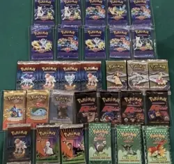 Pokemon TCG Booster Pack Vintage 1999 Base Set WoTC Jungle Fossil Etc SEALED NEW - Image 1