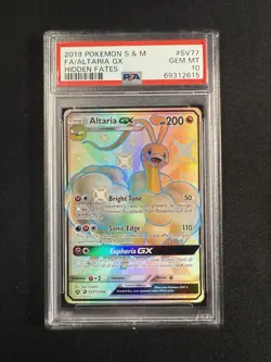 2019 Pokemon SM Hidden Fates Altaria GX Shiny Vault Rare #SV77/SV94 PSA 10 - Image 1