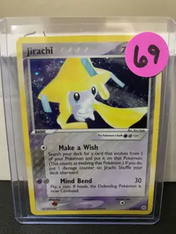 Pokemon TCG Jirachi Holo Rare Card 8/101 EX Hidden Legends 2004 LP - Image 3