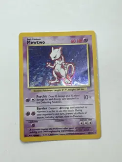 Mewtwo 10/102 Holo Rare Base Set Unlimited Pokemon Card - Image 1