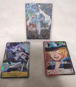 Rob Lucci Parallel SR + 2 other cards Japanese ONE PIECE - Image 1