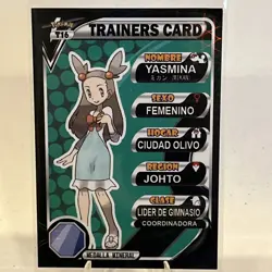 Pokemon TCG: T16 Trainers Card(Yasmina) Spanish Medalla Mineral Johto- NM/Mint - Image 1