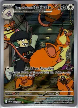 Team Rocket's Raticate 202/182 SV10: Destined Rivals - Pokemon Card - NM - Image 1
