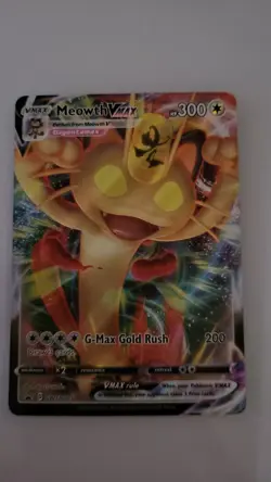 Pokemon Meowth VMAX SWSH005 Full Art Promo TCG Card Near Mint - Image 1