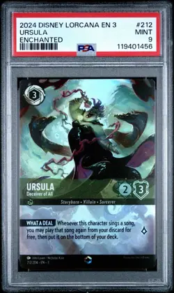 Ursula - Deceiver of All - Enchanted #212/204 PSA 9 - Disney Lorcana Inklands - Image 1