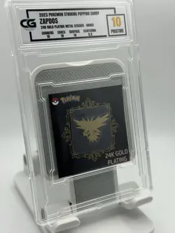 2023 POKEMON STRIKING POPPING CANDY ZAPDOS 24K GOLD PLATING METAL STICKER - Image 1