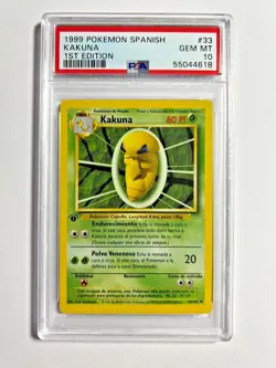 PSA 10 Gem Mint 1st Edition Kakuna 1999 Pokemon Base Set SPANISH #33 - Image 1