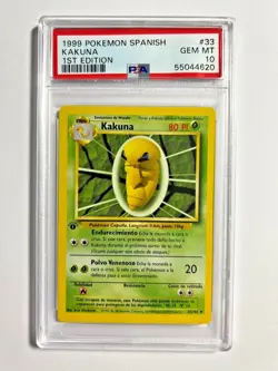 PSA 10 Gem Mint 1st Edition Kakuna 1999 Pokemon Base Set SPANISH #33 - Image 2